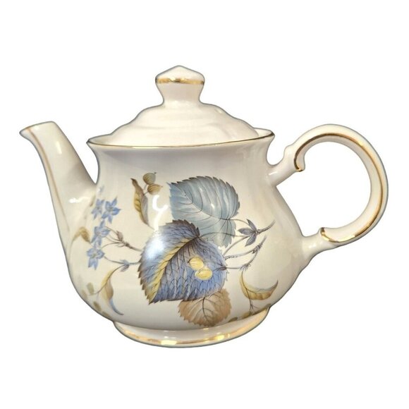 Vintage Royal Oak Floral Porcelain Teapot With Gold Trim - Picture 1 of 11